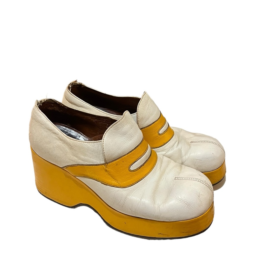 STUNNING VINTAGE 1970's ITALIAN WOODEN PLATFORMS